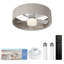 17,7 po Luminaire d'intérieur pour ventilateur de plafond avec télécommande, lumière DEL, 4 vitesses de ventilateur, intensité variable, 3 températures de couleur, avec abat-jour en lin-817389120