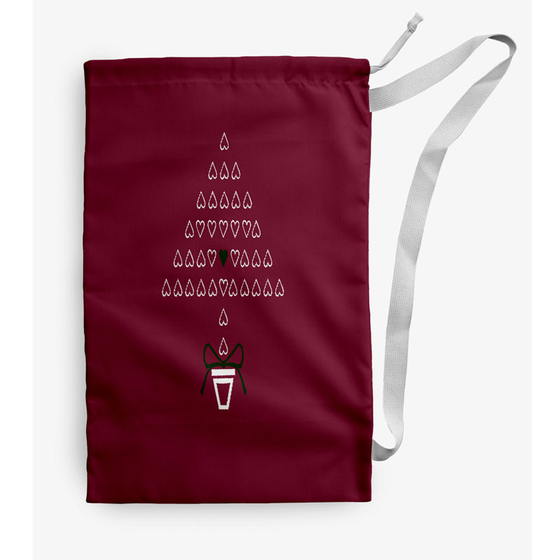 Fabric Laundry Bag with Handles, Small (29" H x 18" W), Dark Red