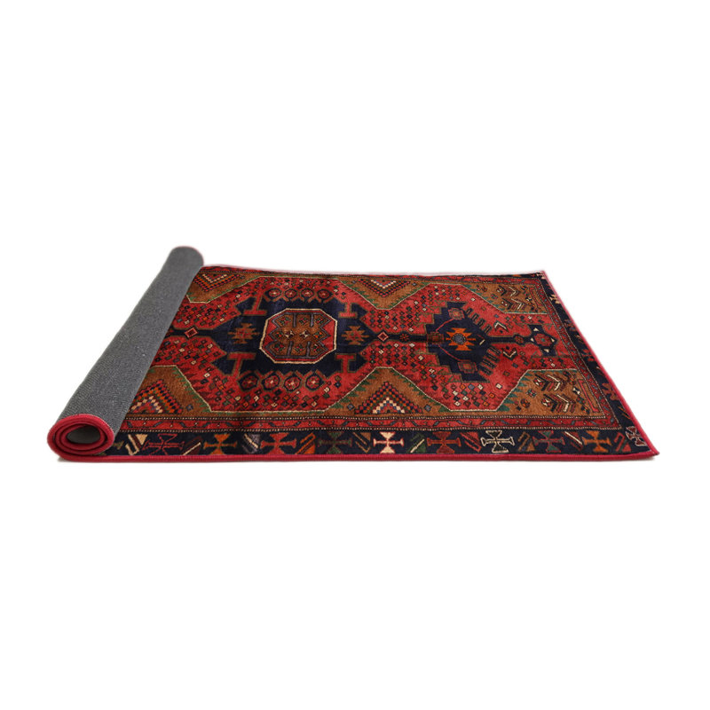 Tapis traditionnel jaune clair / marron / noir, Rond 7 pi