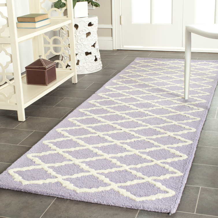 Tapis géométrique en laine touffeté à la main Cannen