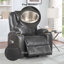 Fauteuil inclinable en cuir gris acier avec relevage et massage-740232913