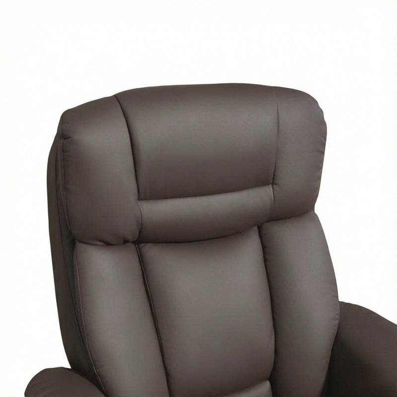 Fauteuil inclinable moderne pivotant à 360° en cuir PU brun foncé avec repose-pieds, Brun