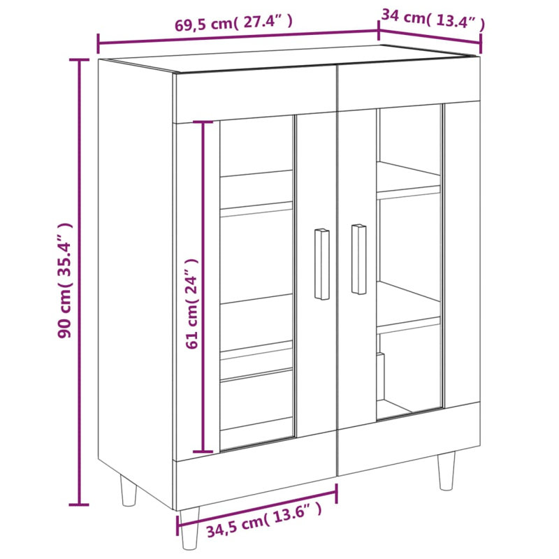 Kalayan 69.5cm Sideboard, White