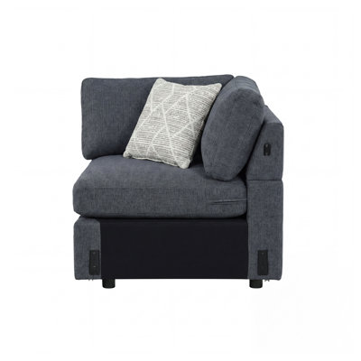 Siège de coin gris anthracite avec 1 oreiller