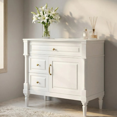 Meuble-lavabo 36 po avec lavabo, blanc