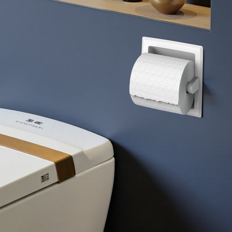 Porte-papier hygiénique encastré, Blanc