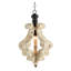 Lustre en bois de style campagnard blanc vieilli de style campagnard Chandeliar, ampoule non incluse