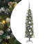 vidaXL Artificial Slim Christmas Tree with 150 LEDs Green-1272619577-1272619578