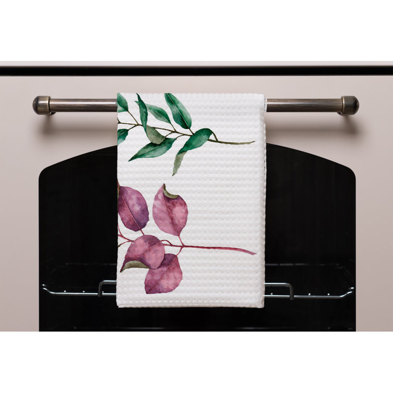 Cotton Floral Waffle Tea Towel Kitchen Towel