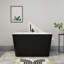 Petite baignoire rectangulaire autoportante moderne en acrylique de 47 po x 27 po avec siège intégré et antidérapante pour salle de bain compacte-64524319