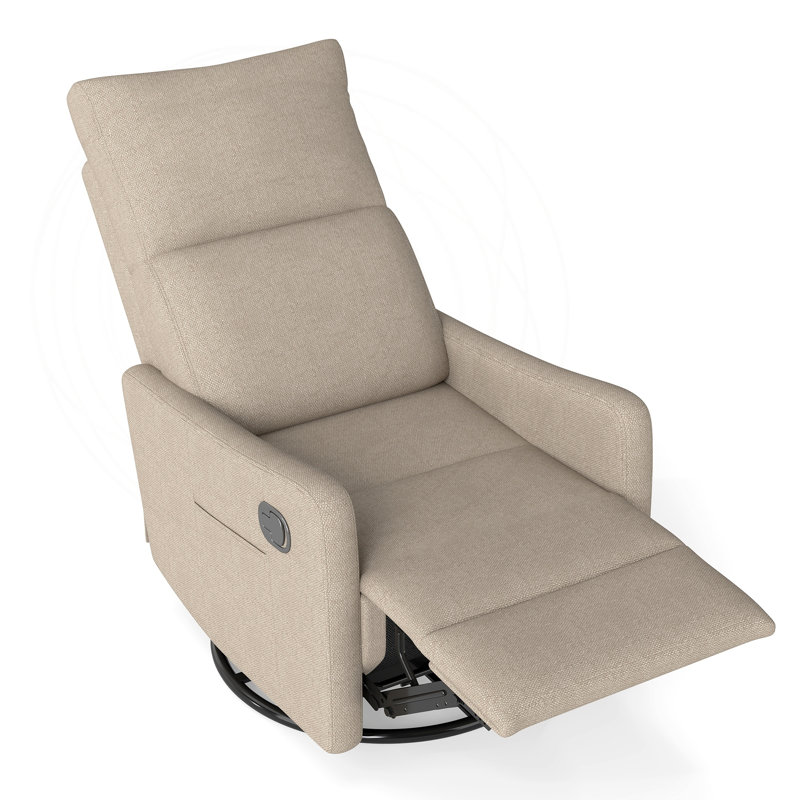 Fauteuil inclinable pivotant avec velours flocon de neige et rotation à 360 °, Velours brun, Brun