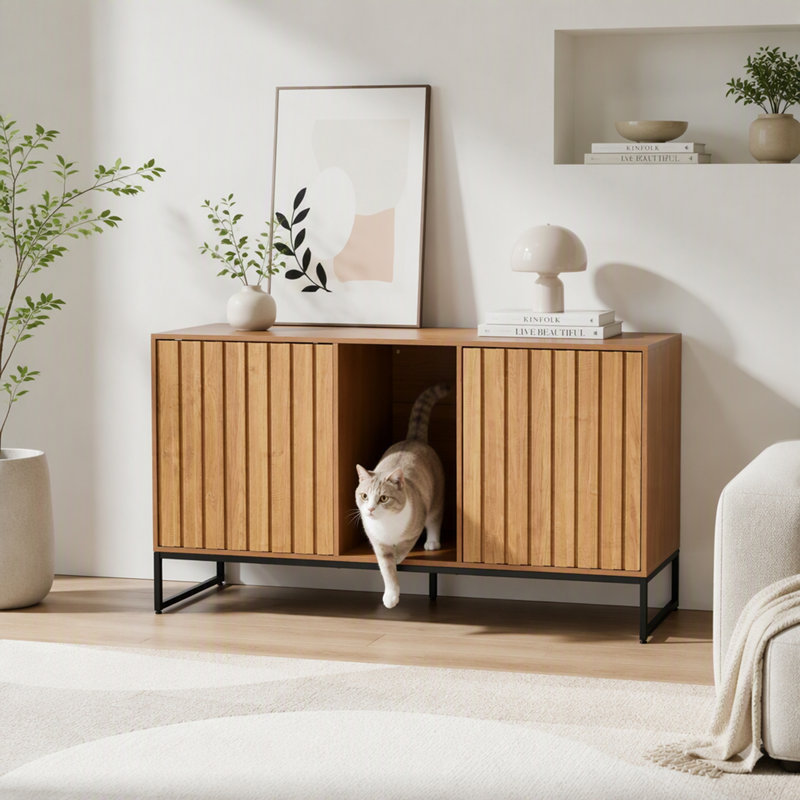 Enceinte de litière pour chat avec bloc-notes