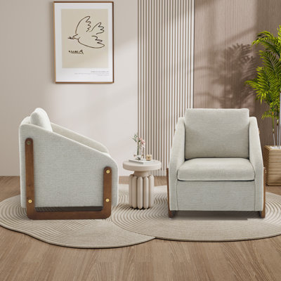 28.92" W Upholstered Accent Armchair (Set of 2)