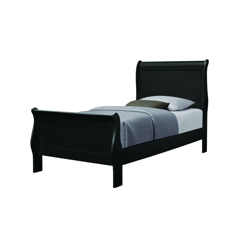 Millsaps Sleigh Bed, Cappuccino, Twin