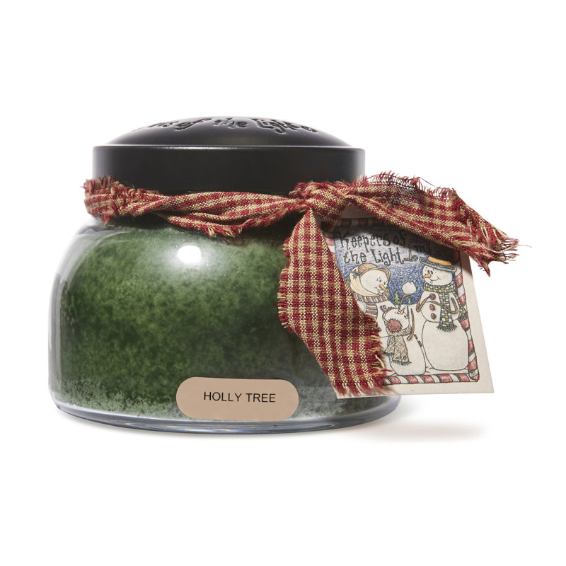 Holly Tree Scented Glass Jar Candle with Black Lid