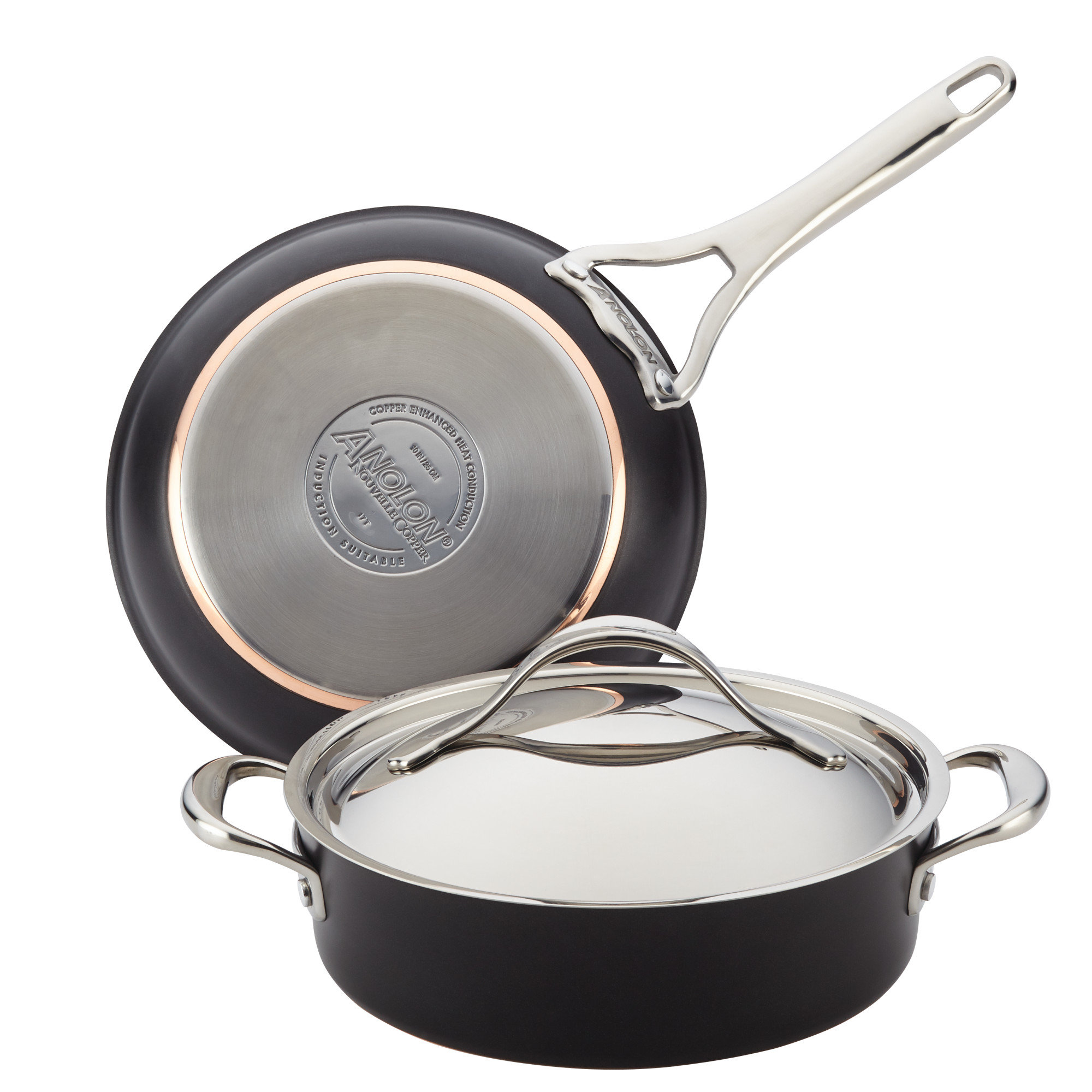 HYBRID NON-STICK ONYX COOKWARE™ FRYING PAN WITH DETACHABLE HANDLE 3-PC SET