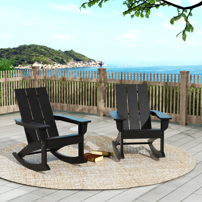 Chaise Adirondack berçante en plastique Joubert, Noir