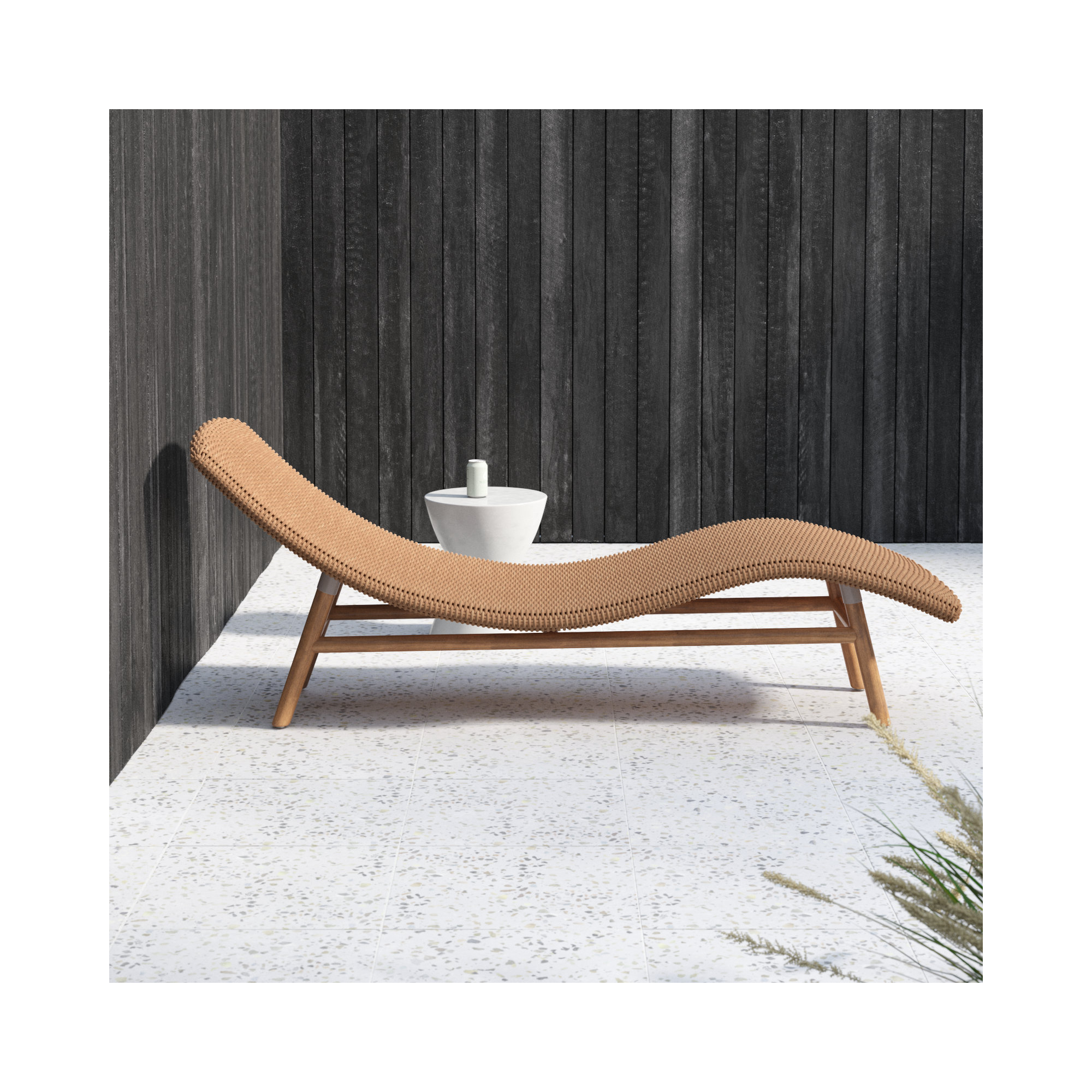 Janine 24'' Outdoor Teak Chaise Lounge, Natural, Natural Teak