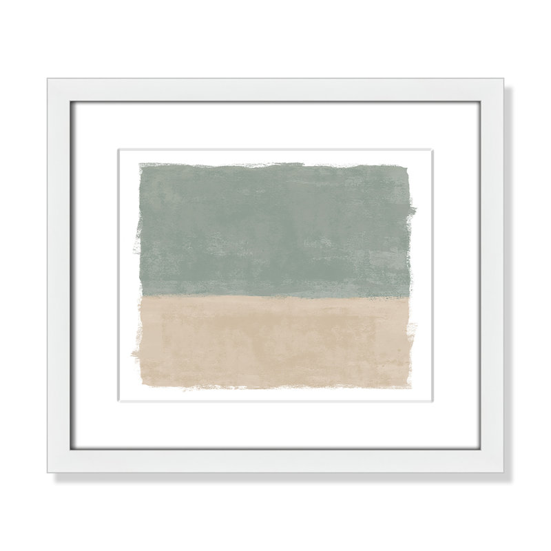 «Sage and Sand I - Landscape Version Print» par Natalie Carpentieri, 15'' W x 13'' H, Matted Print, Satin White