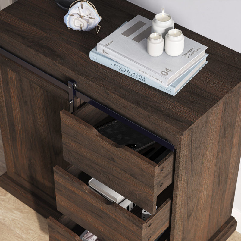Buffet 3 tiroirs 31,5 po Sesco, Noyer foncé
