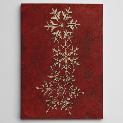 «Snowflakes on Red II» par Jane Carroll - reproduction d'art sur toile tendue