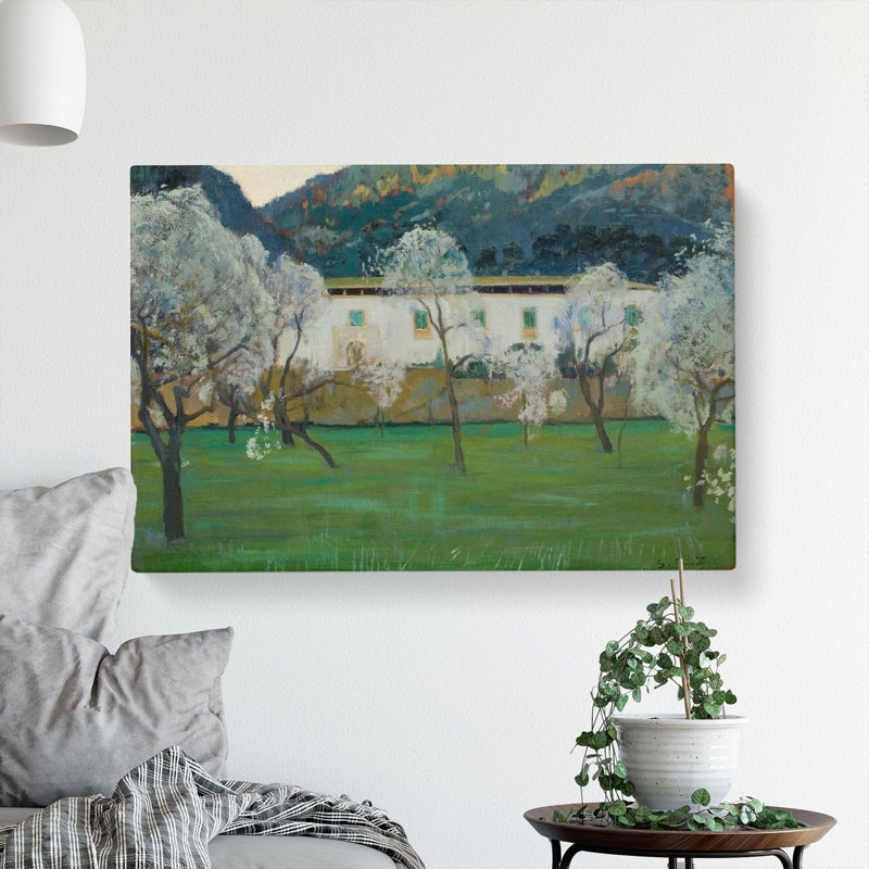 White Farmhouse by Santiago Rusinol - Wrapped Canvas, 40cm H x 60cm W x 3cm D