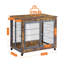 Dog Crate Side Table On Wheels With Double Doors And Lift Top-280929784-280929786