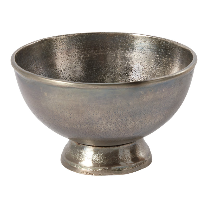 Vase de table en métal fait à la main, H 4,75 po x l 8,25 po x P 8,25 po
