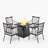 Birmadevi 4 - Person Steel Patio Dining Set Square Table with Cushions Included