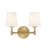 Edin 2-Light Dimmable Brass Vanity Light