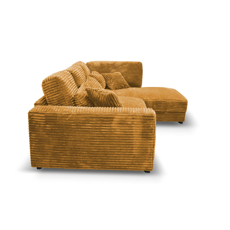 Nahkita 4 Seater Corner Sofa , Right Hand Facing, Gold Colours
