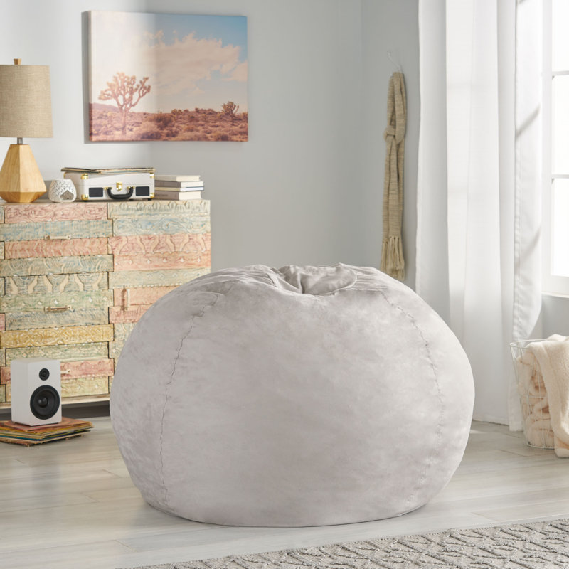 Microfiber / Microsuede Bean Bag Chair & Lounger, Light Gray