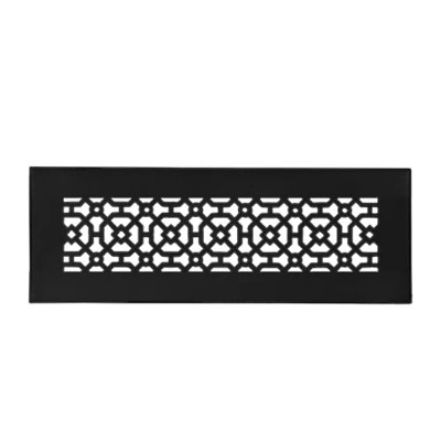 Ouverture de conduit AIR RETOUR 4 po x 14 po | Grille d'air lourde en fonte d'aluminium (6 po x 16 po au total) | Thermolaqué