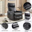 Fauteuil inclinable manuel en faux cuir avec massage à la chaleur et à bascule-128588051