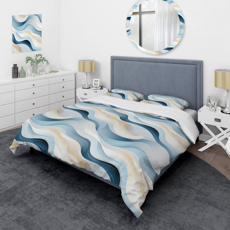 Ensemble de housse de couette Ethereal Neutrals II, Housse de couette simple + 1 taie décorative stan