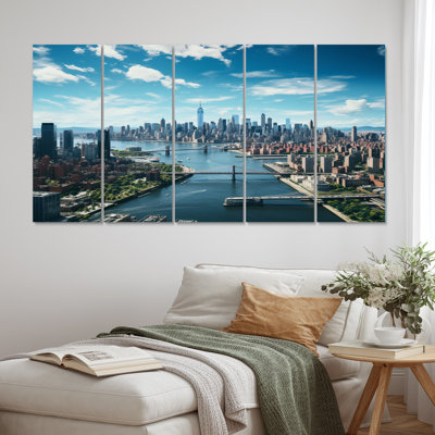 «Cityscape Of Nyc Usa I» sur toile, reproduction de 5 pièces