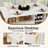 47 Inch Folding Table With Storage Shelves And Wheels, Multi-Functional Foldable Dining Desk For Small Spaces, Kitchen, Dorm Room, Office