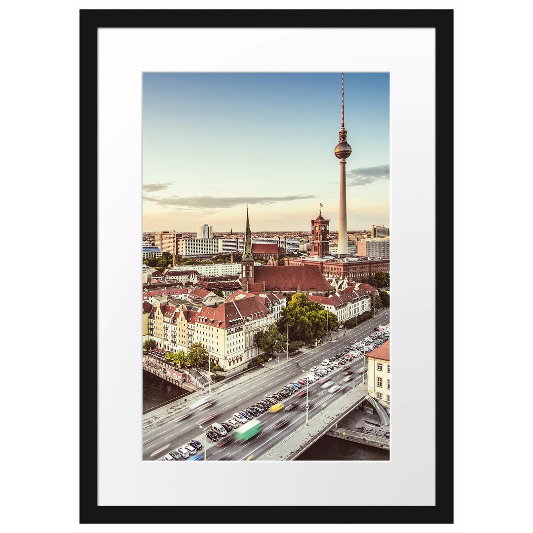 Gerahmtes Poster Skyline von Berlin