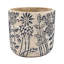 S / 2 pots à sable et ciment gris avec motif floral bleu-1114112238