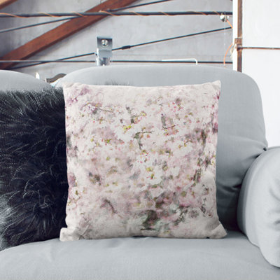 Cherry Blossoms Watercolour Cushion with Filling