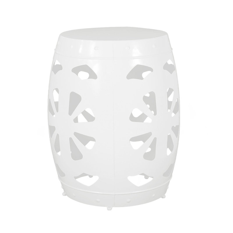 Metal End Table -Large, White