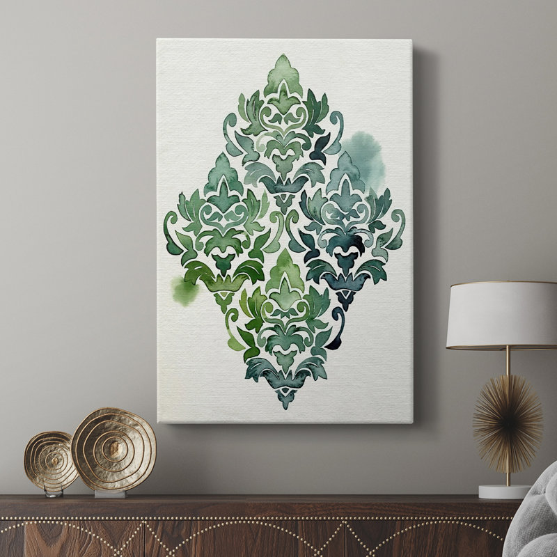 Motif d'algue et d'azule II - galerie Cavas sur mesure, H 18 po x l 12 po