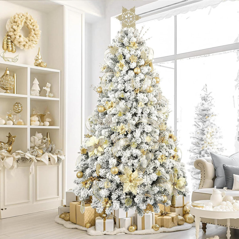 100 pièces de décorations d'arbre de Noël or, ensemble d'ornements en plastique incassable pour décoration d'arbre de Noël