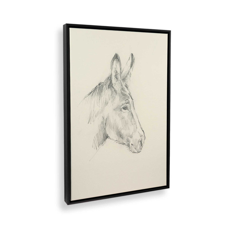 «Donkey Study I» par Ethan Harper, reproduction d'art, H 32 po x l 24 po, «Floater», reproduction encadrée sans passe-par