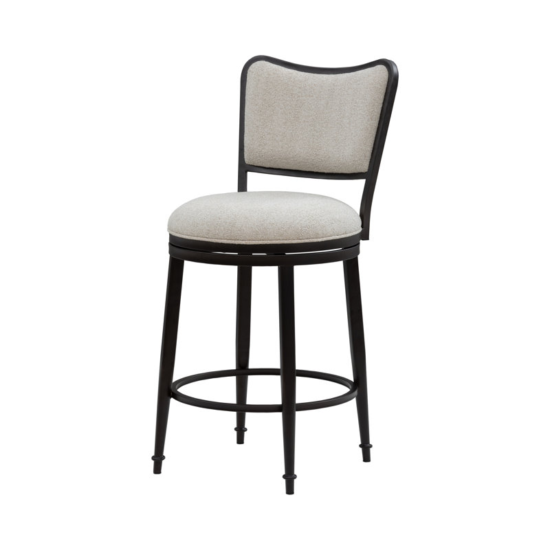 Conners Commercial Grade Steel Frame Cream Fabric Upholstered Swivel Counter Height Barstool - Set Of 3