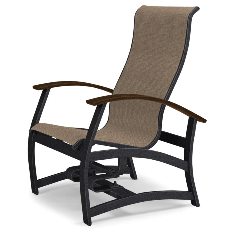 Askar Swivel Powder Coated Aluminum Outdoor Lounge Chair, Beacon Taupe Sunbrella®, Textured Black, Kona P10