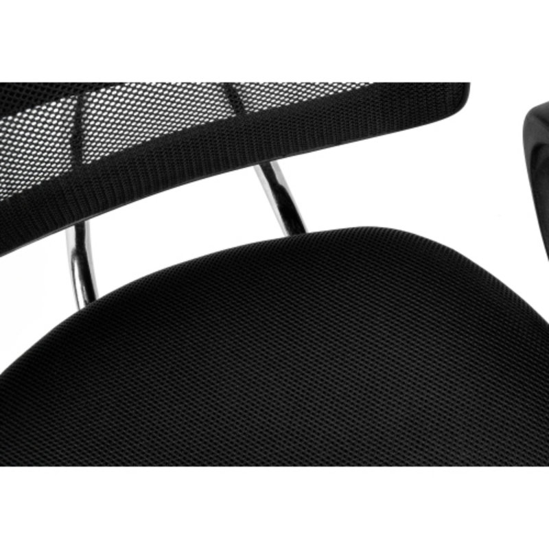Chaise de bureau, hauteur réglable, pivotante, ergonomique, accoudoirs, bureau d'ordinateur, bureau, juvénile, filet noir, métal noir, contemporain, moderne