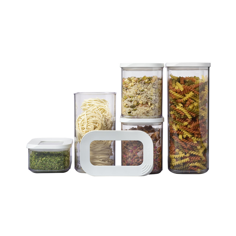 Modula 5-Piece White BPA-Free Plastic Storage Set