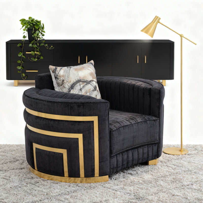 Chaise d'appoint moderne, noir