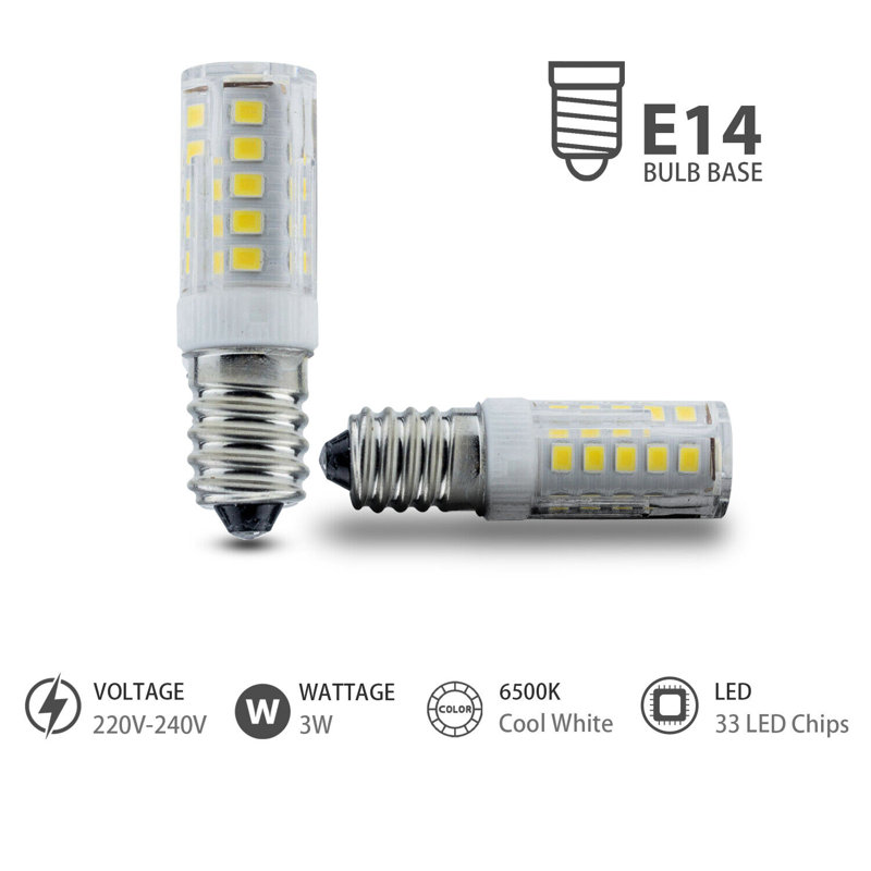 E14 3W LED Bulb Cooker Hood Light Bulbs Cool White Equivalent Halogen Bulbs